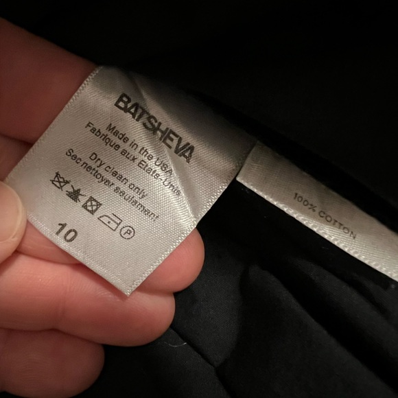 BATSHEVA DRESS - Pearl-Button Black Cotton Dress - Picture 14 of 14